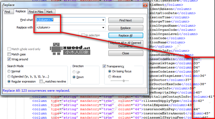 notepad++正则表达式替换字符串使用示例(图文) notepad++正则表达式替换字符串使用示例(图文)